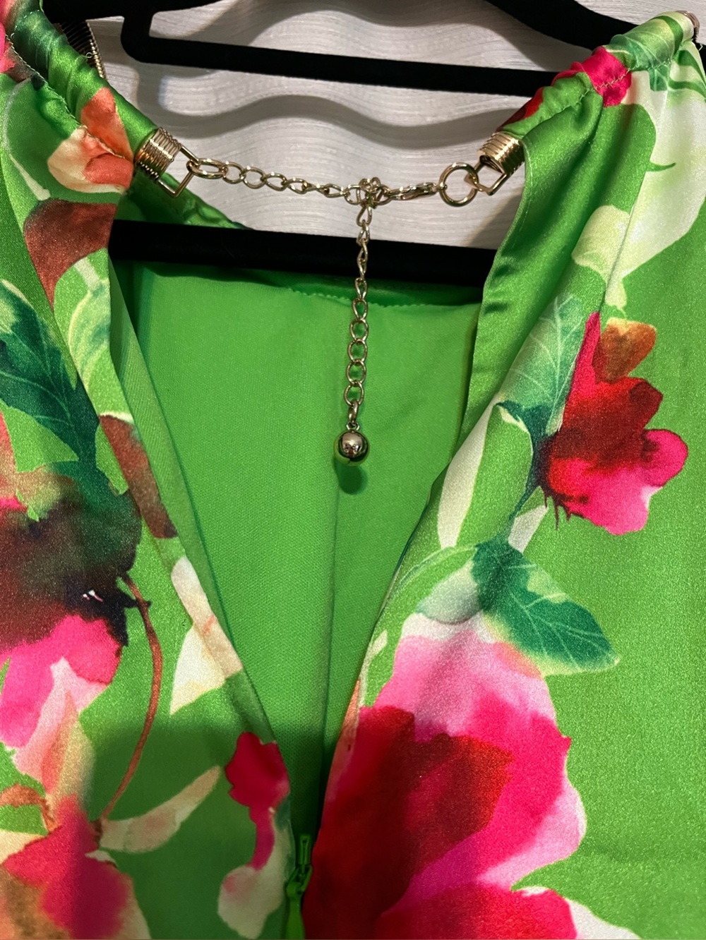 NWT Eliza J Floral Chain Halter Ruched Mini Dress Size 8 - Picture 7 of 9